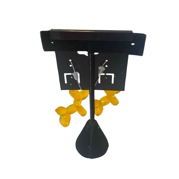 Adorable Yellow Balloon Dog Earrings. - Picture 4 of 5